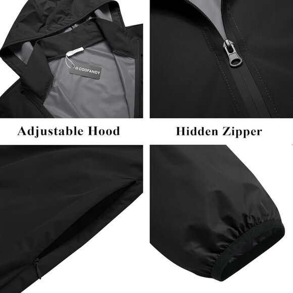 Packable Lightweight Waterproof Rain Jacket for Men's Outdoor Travel Activities - Picture 4 of 7